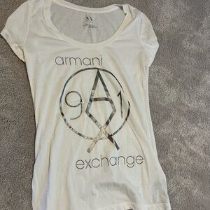 Armani Exchange White Logo T-Shirt